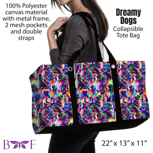 Dreamy Dogs large tote and 2 inside mesh pockets