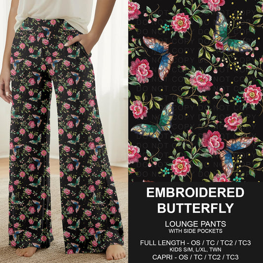 B318 - Preorder Embroidered Butterfly Lounge Pants (Closes 10/25. ETA: late Dec.)