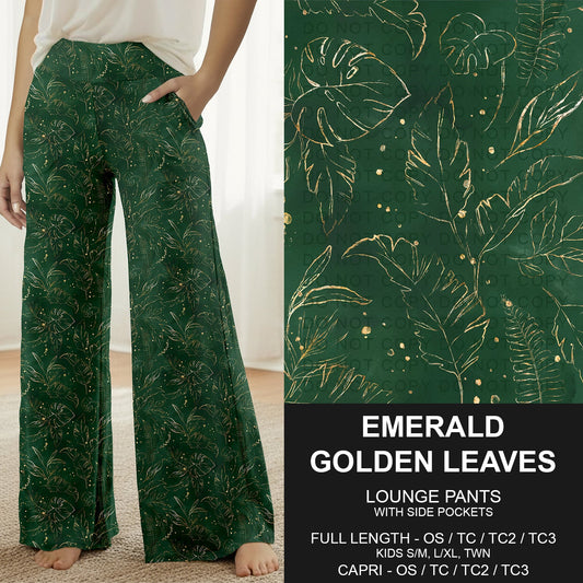 B282 - Preorder Emerald Golden Leaves Lounge Pants (Closes 3/29. ETA: early June)