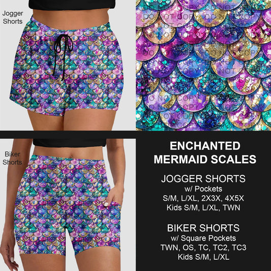 B281 - Preorder Enchanted Mermaid Scales Jogger/Biker Shorts (Closes 3/25. ETA: early June)