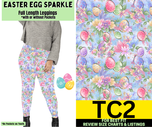 Easter Egg Sparkle Full Length Leggings w/ Pockets
