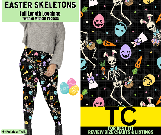 Easter Skeletons Full Length Leggings w/ Pockets
