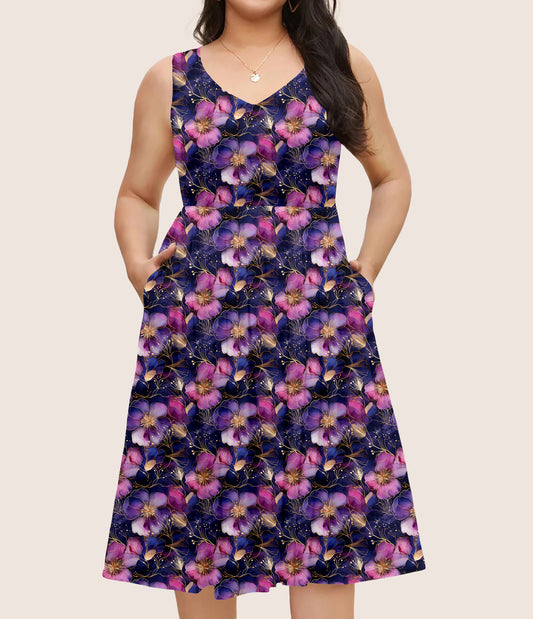 RTS - Elegant Floral Pocket Dress