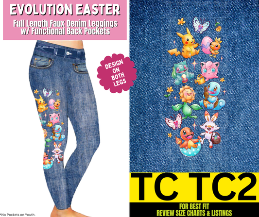 Evolution Easter Full Length Faux Denim w/ Side Leg Designs