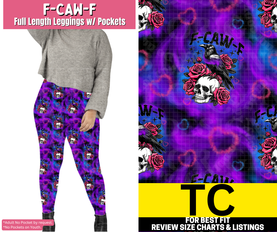 F-Caw-F Leggings Choose Fleece or Traditional