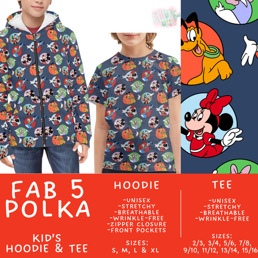 Batch #563 - Made for Play Collection - Closes 7/31 - ETA late Sept - Fab 5 Polka Kid's Unisex Hoodie & Tee