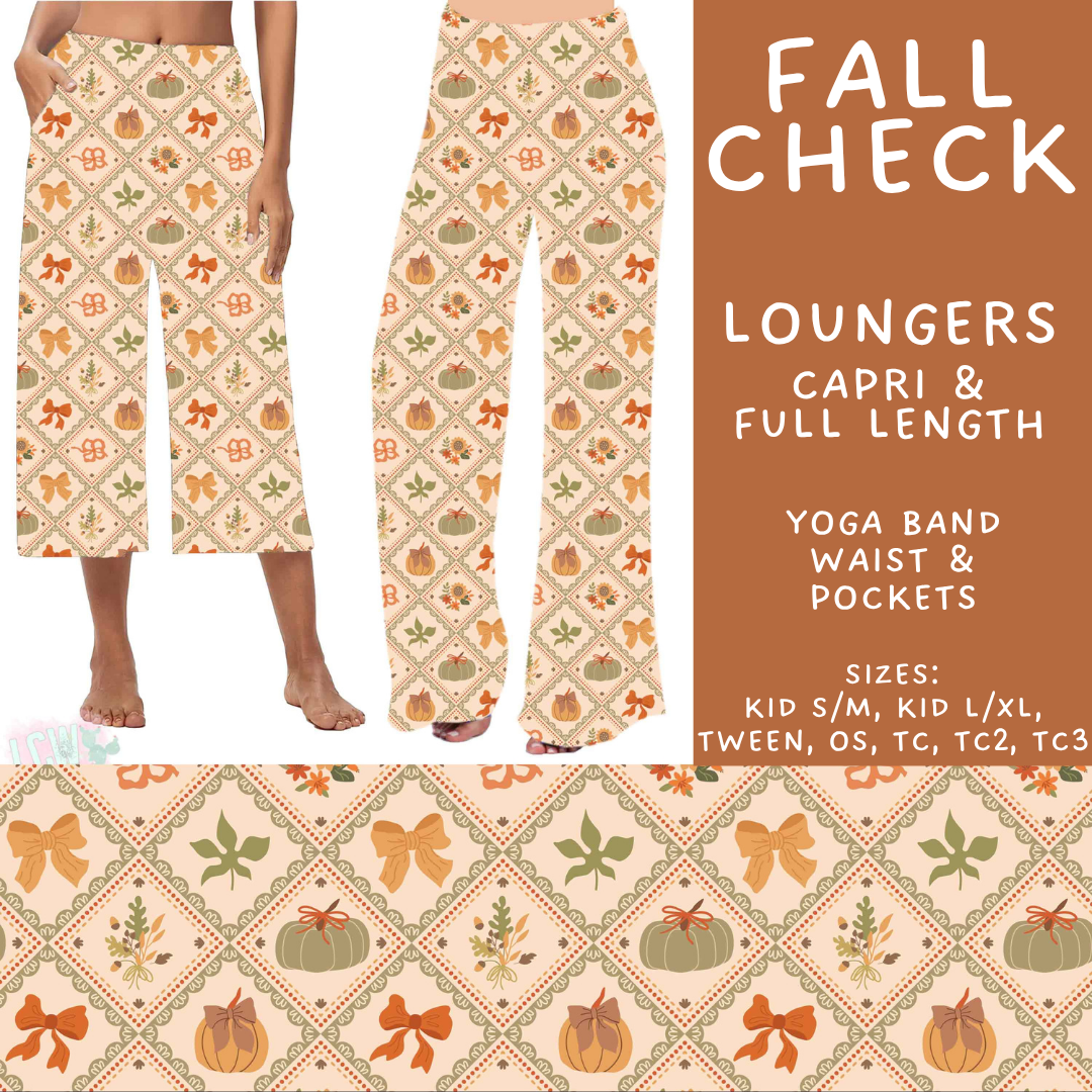 Batch #582 - Hello Fall 3 - Closes 9/7 - ETA early Nov - Fall Check Capri and Full Length Loungers