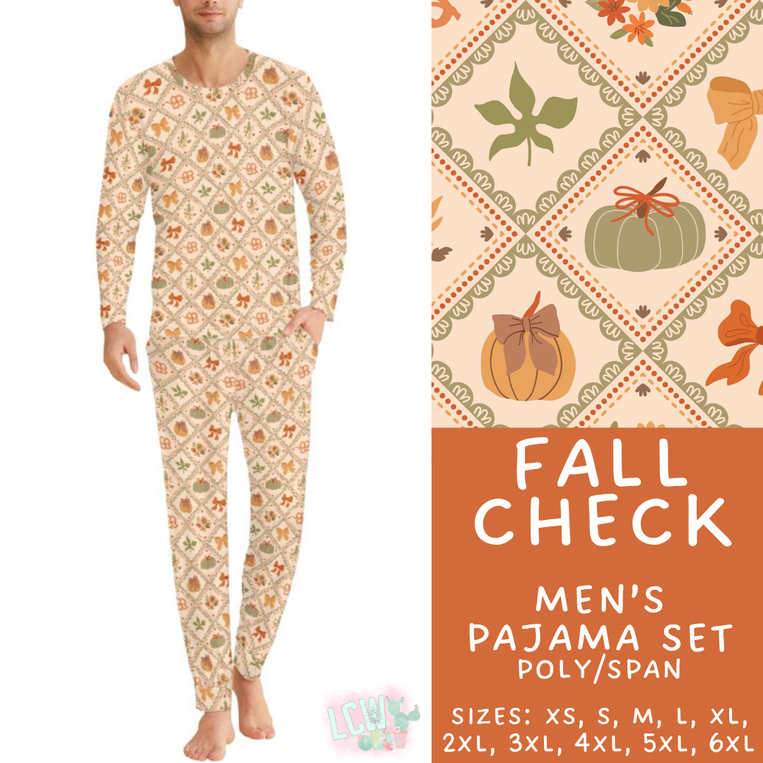 Batch #580 - Fall Family Pajamas 2 - Closes 9/4 - ETA early Nov - Fall Check Men's Pajama Set