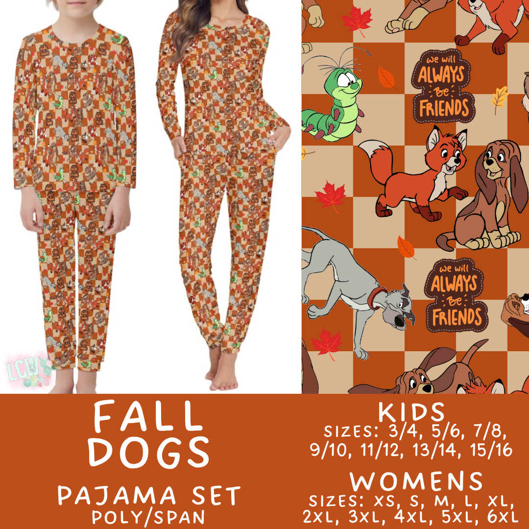 Batch #580 - Fall Family Pajamas 2 - Closes 9/4 - ETA early Nov - Fall Dogs Women's & Kid's Pajama Set