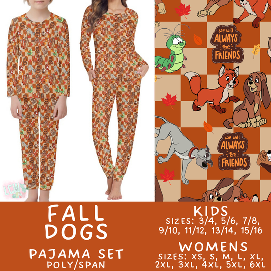 Batch #580 - Fall Family Pajamas 2 - Closes 9/4 - ETA early Nov - Fall Dogs Women's & Kid's Pajama Set