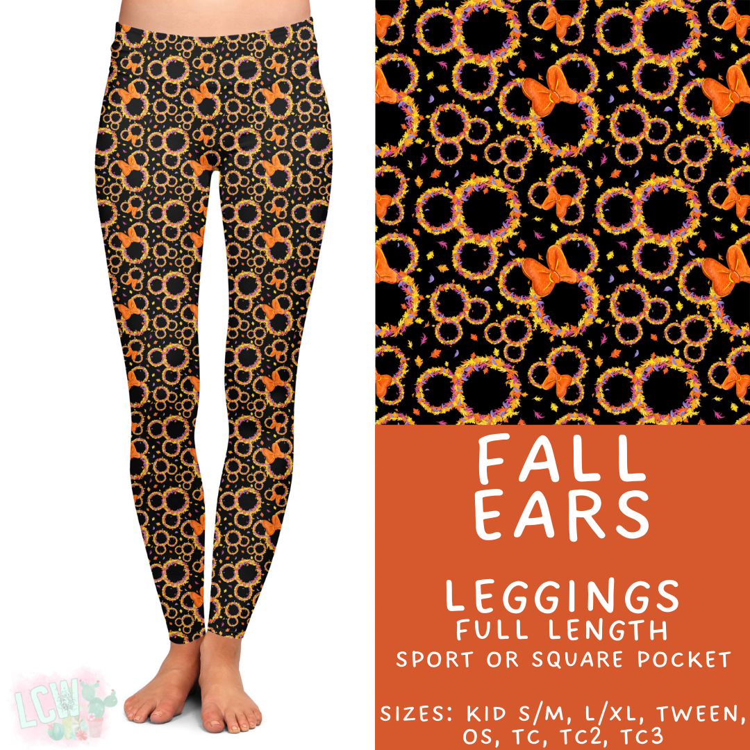 Ready to Ship - Fall Ears Full Length Leggings - Sport Pocket TC