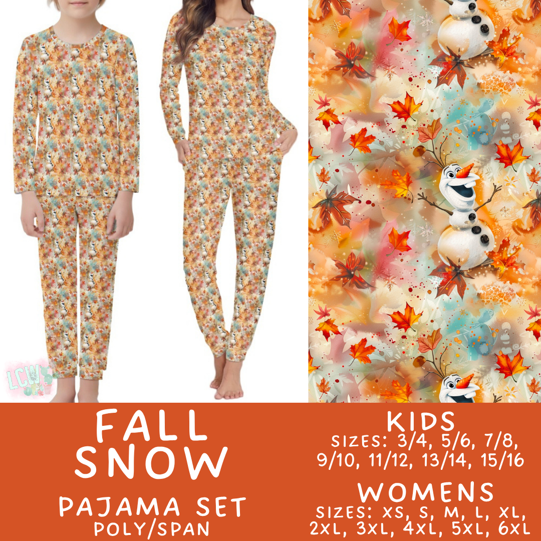 Batch #580 - Fall Family Pajamas 2 - Closes 9/4 - ETA early Nov - Fall Snow Women's & Kid's Pajama Set