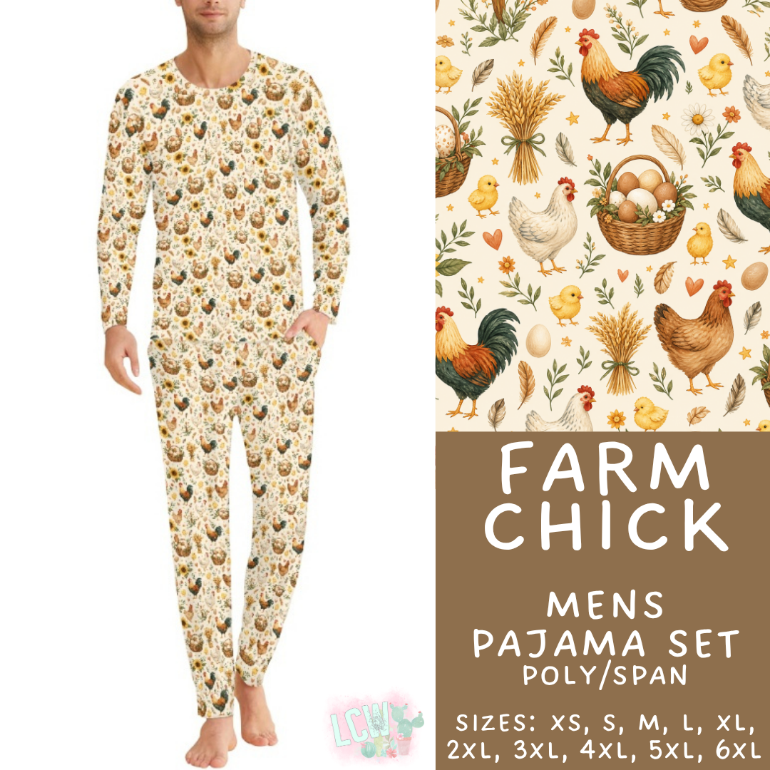 Batch #587 - Family Pajamas 2 - Closes 9/18 - ETA mid Nov - Farm Chick Men's Pajama Set
