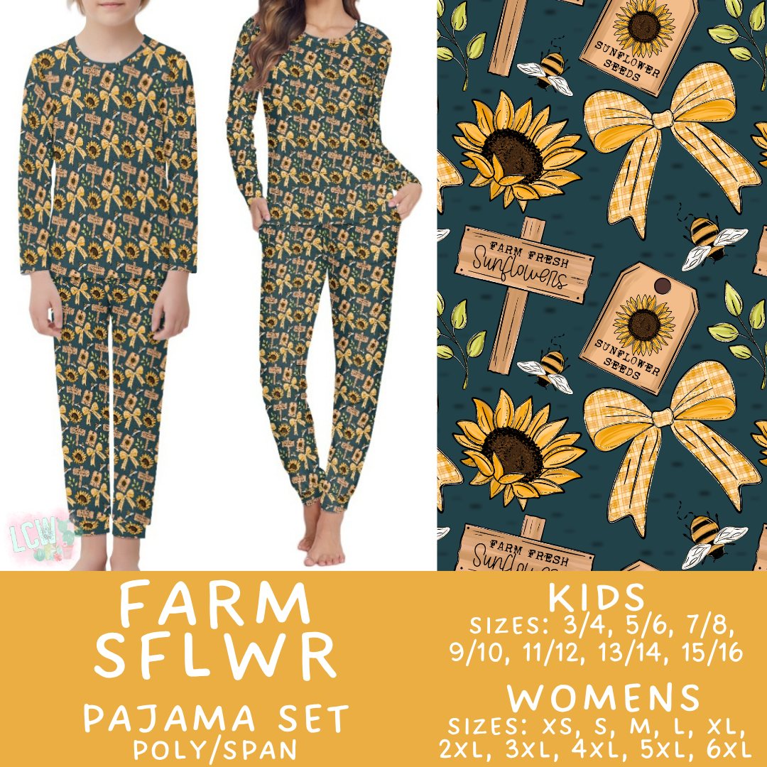 Batch #580 - Fall Family Pajamas 2 - Closes 9/4 - ETA early Nov - Farm Sflwr Women's & Kid's Pajama Set