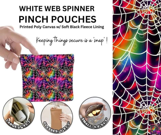 White Web Spinner Pinch Pouches in 3 Sizes