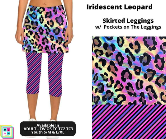 Preorder! Closes 4/8. ETA May. Iridescent Leopard Skirted Capri Leggings w/ Pockets