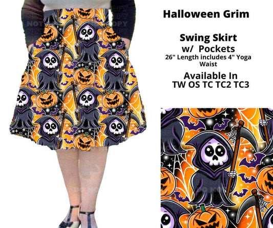 Preorder! Closes 8/5. ETA Oct. Halloween Grim Swing Skirt