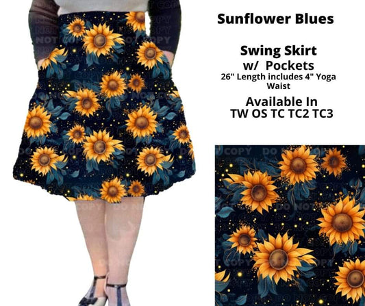 Sunflower Blues Swing Skirt