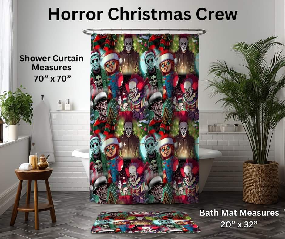 Horror Christmas Crew Custom Bath Mat