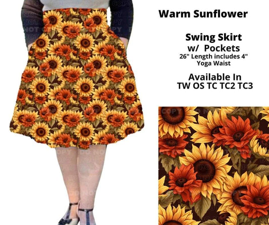 Warm Sunflower Swing Skirt