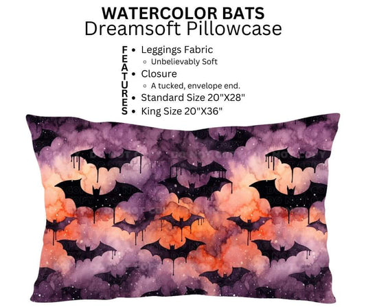 Watercolor Bats Dreamsoft Pillowcase