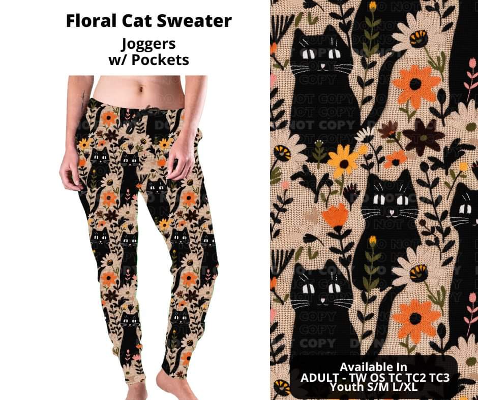 Preorder! Closes 11/4. ETA Jan. Floral Cat Sweater Joggers