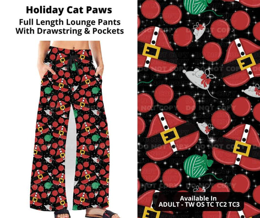 Holiday Cat Paws Full Length Lounge Pants