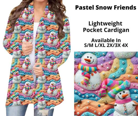 Pastel Snow Friends Pocket Cardigan