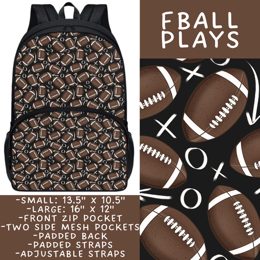 Batch #545 - Back to School 3 - Closes 6/19 - ETA early/mid August - FBall Plays Backpacks