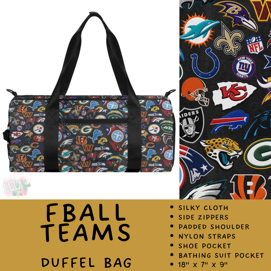 Batch #609 - Travel Collection 2 - Closes 11/6 - ETA early Jan - FBall Teams Duffel Bag