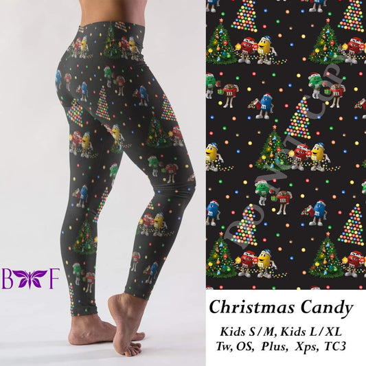 Christmas Candy leggings, Capris, joggers and loungers