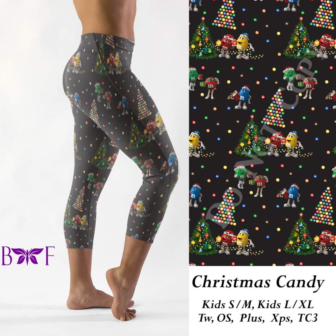 Christmas Candy leggings, Capris, joggers and loungers