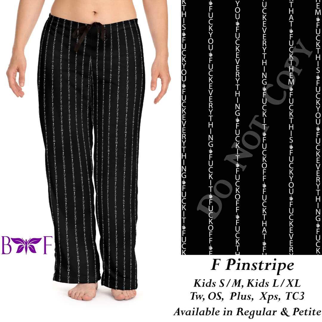 F Pinstripe leggings, Capris, Joggers and Lounger,