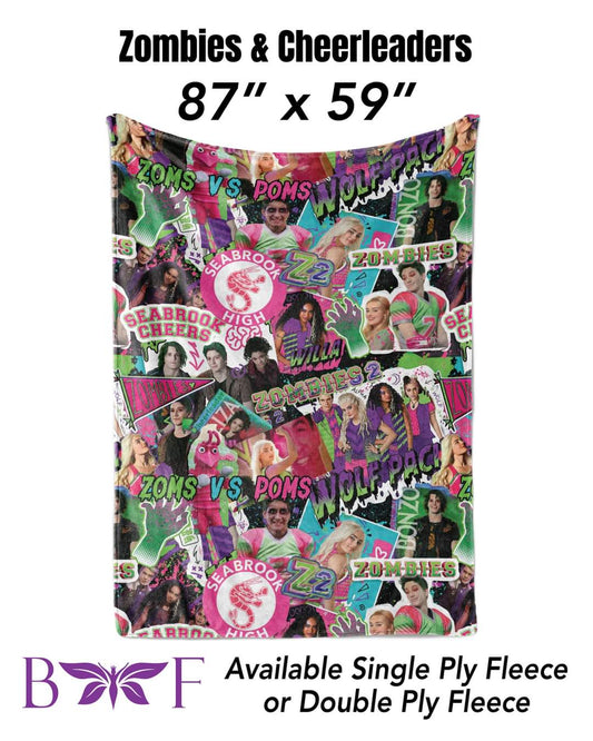 Zombies and cheerleaders  59"x87" soft blanket also available