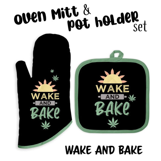 Wake and Bake Oven Mitt and Pot Holder