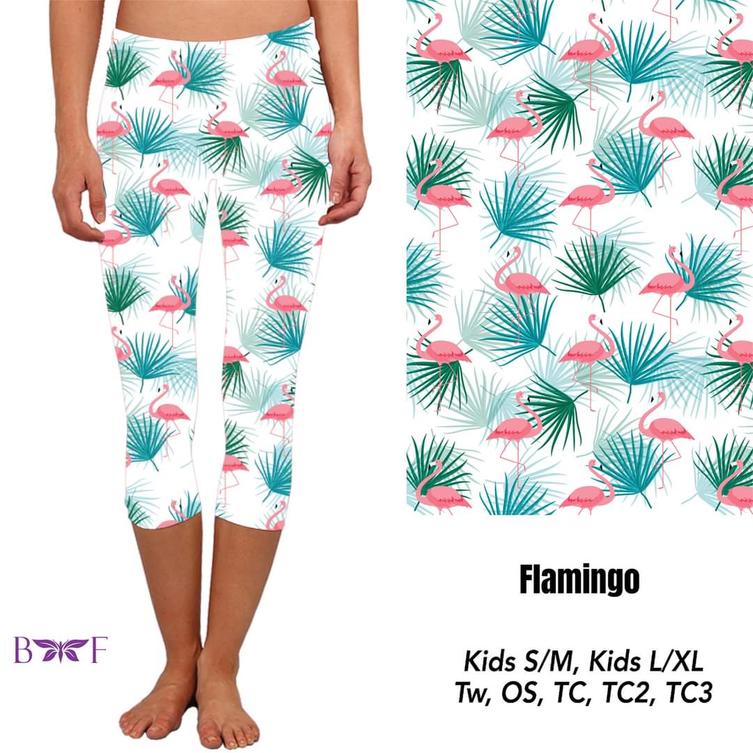 Flamingo white capris  and shorts