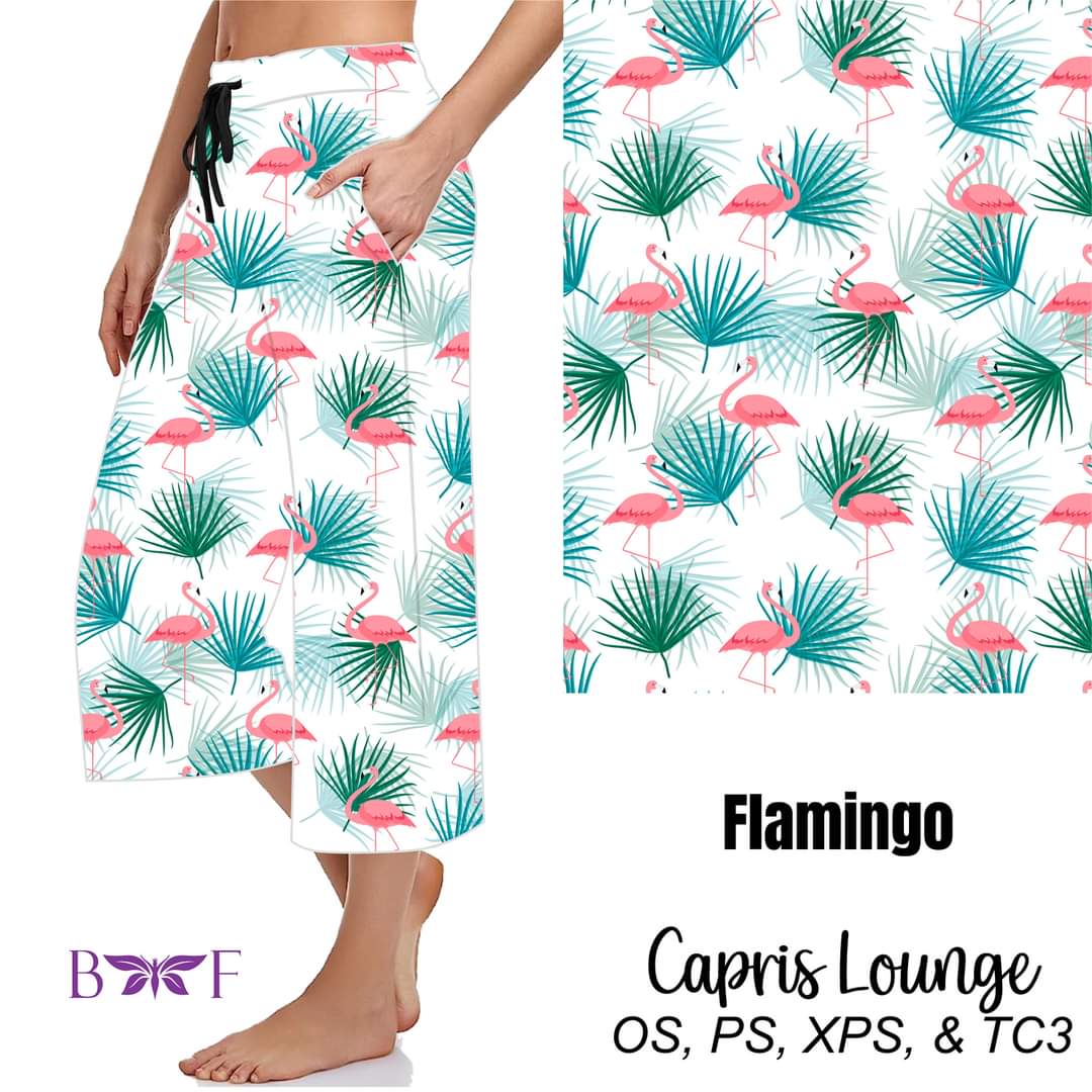 Flamingo white capris  and shorts