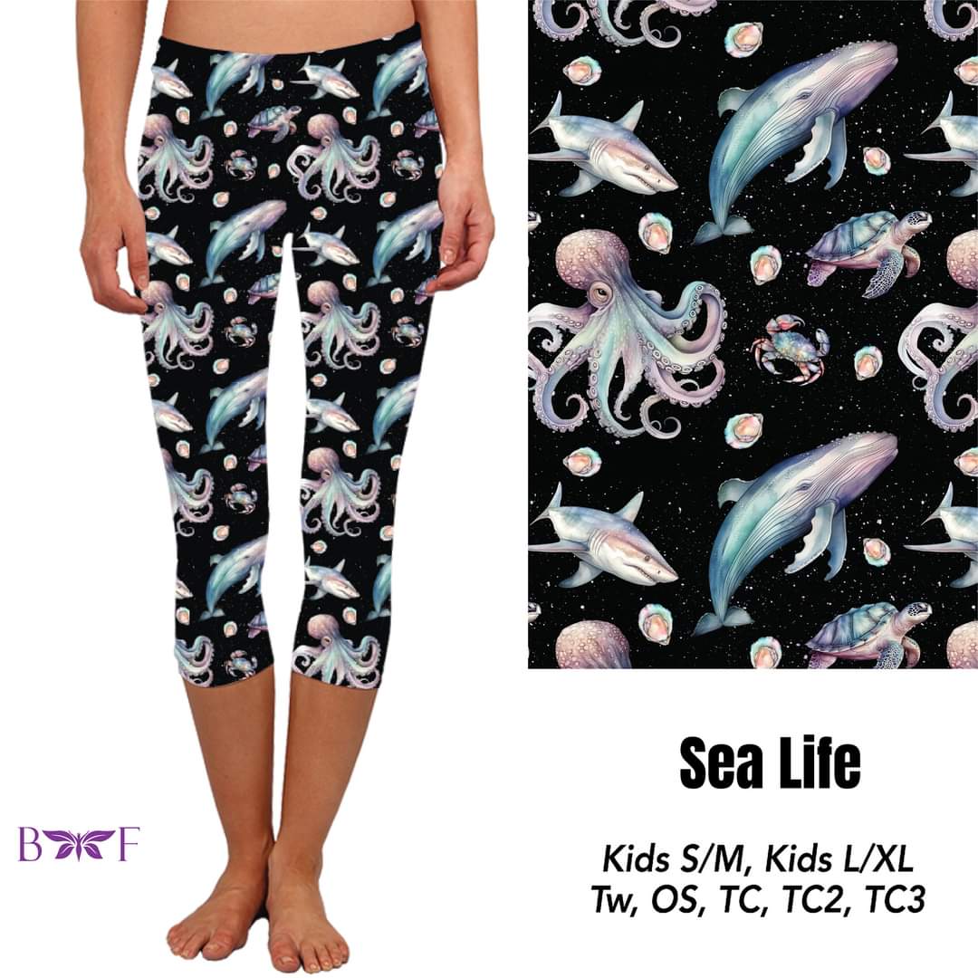 Sea Life  ,Capris and Biker Shorts