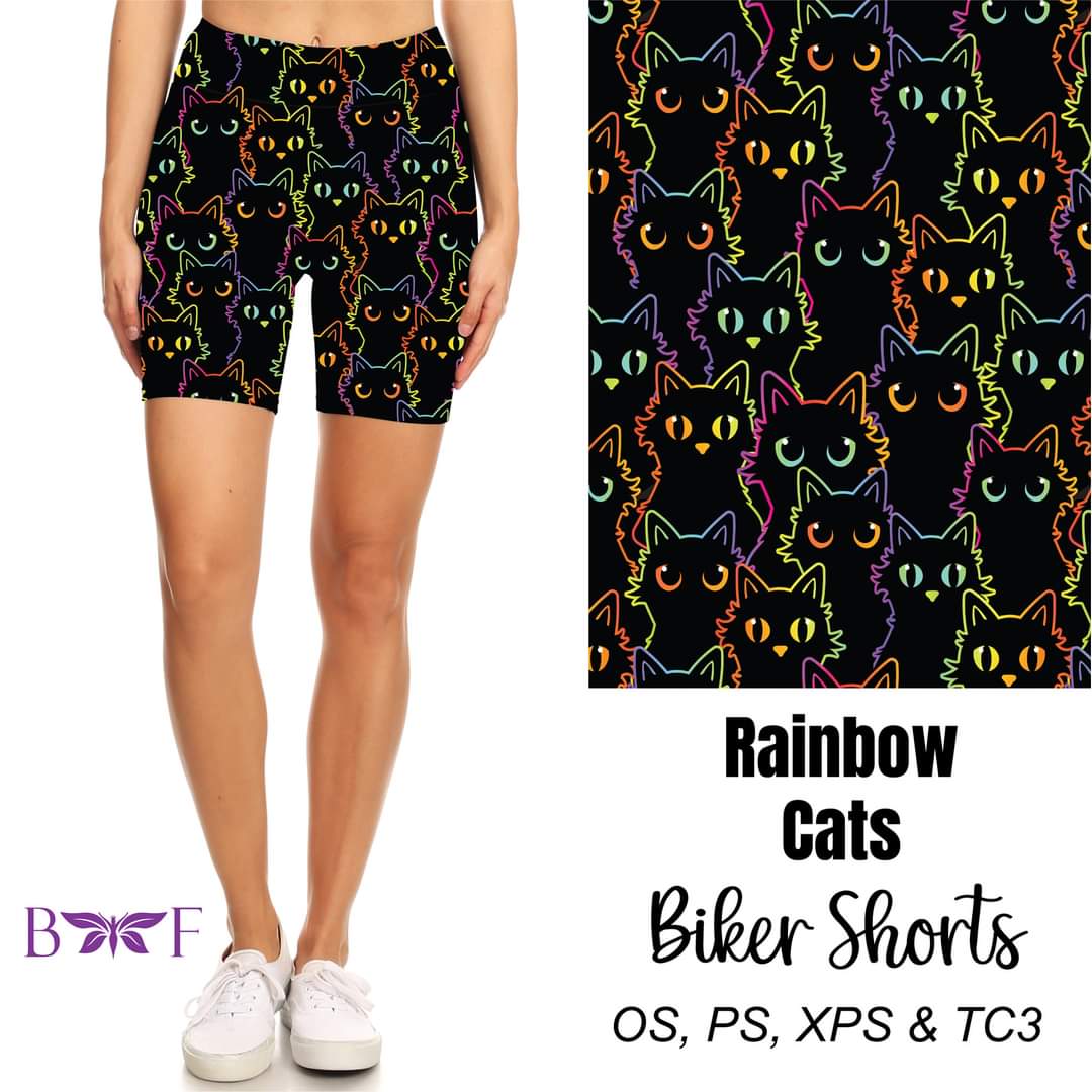 Rainbow Cats Flame Leggings ,Capris, and Biker Shorts