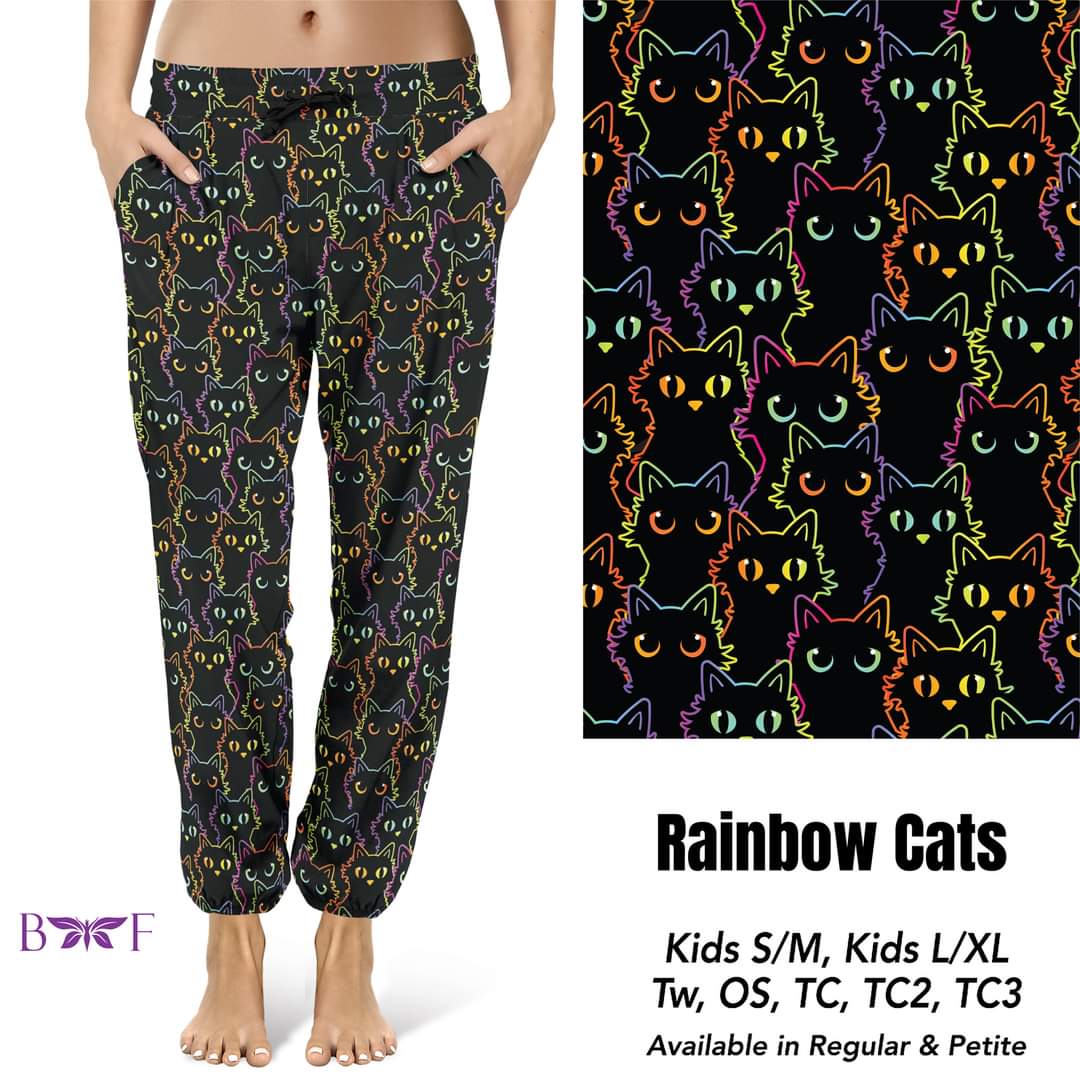 Rainbow Cats Flame Leggings ,Capris, and Biker Shorts