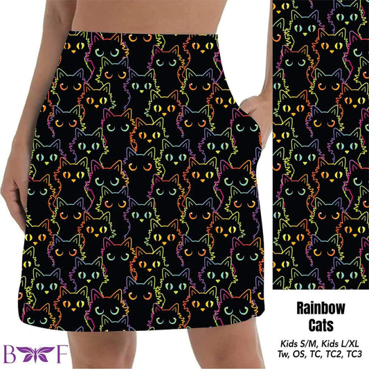 Rainbow Cats skort