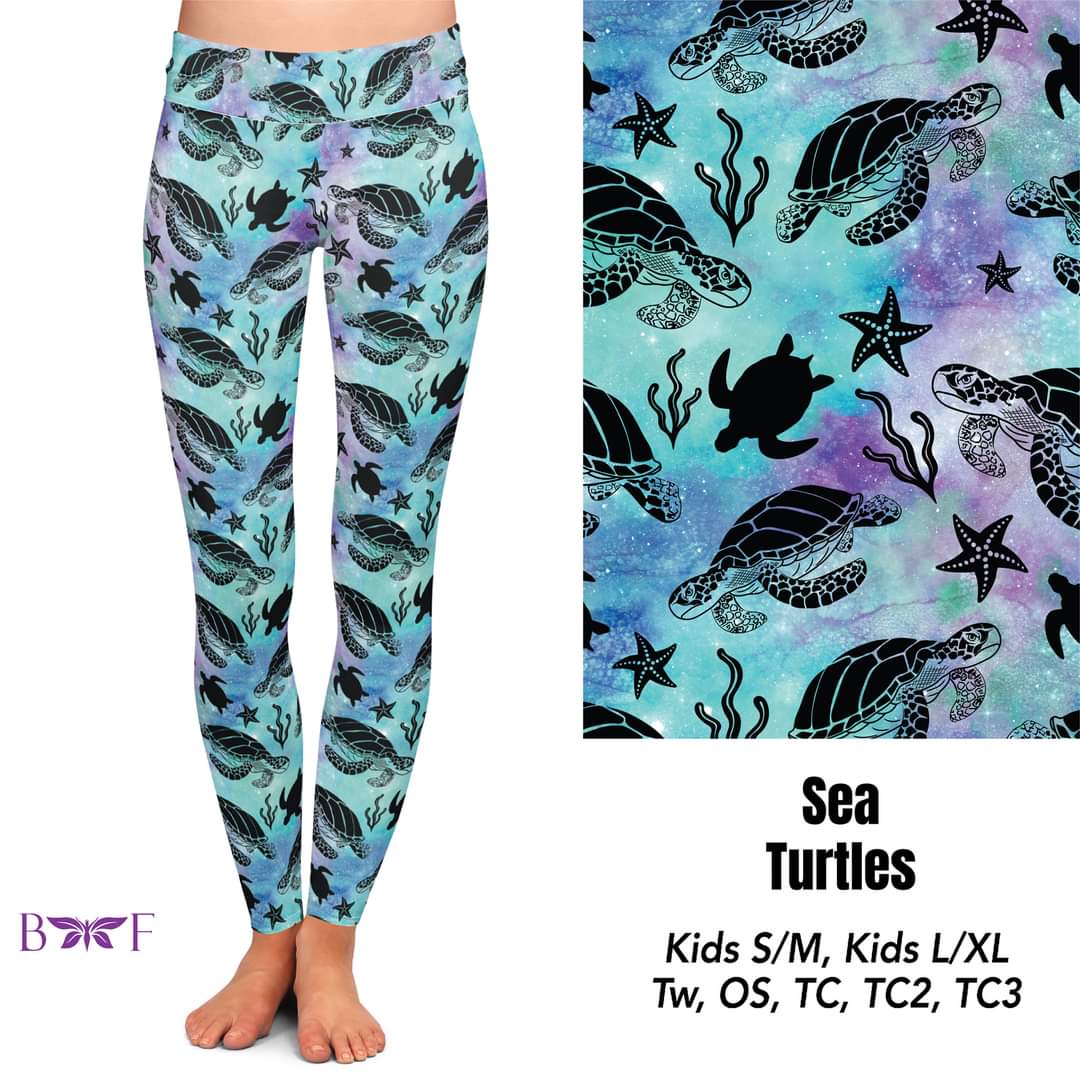 Sea Turtles ,Capris and Biker Shorts