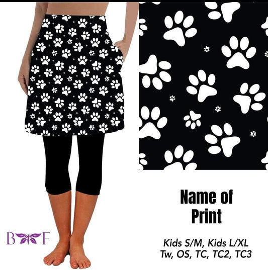 B&W Paws Skirted Capris 