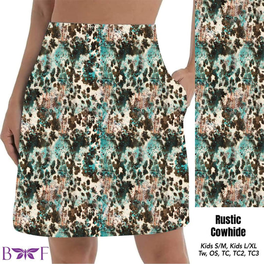 Rustic Cowhide Skort