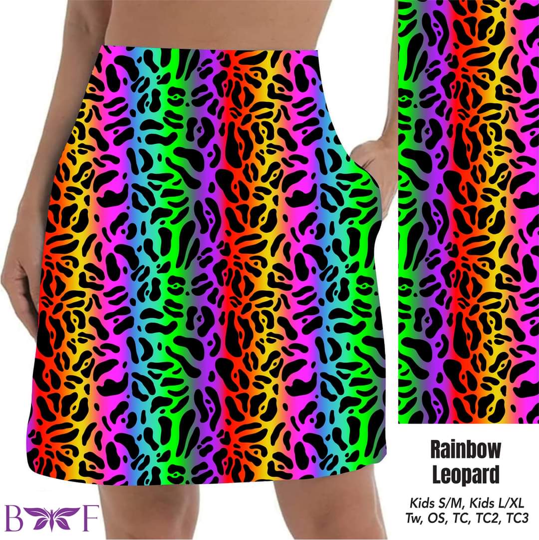 Rainbow Leopard Skort