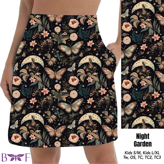 Night Garden leggings and skorts with pockets