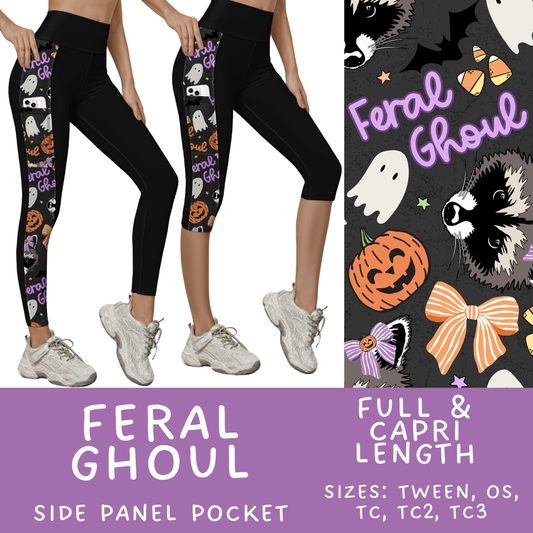 Batch #568 - Halloween Spooky Sets 3 - Closes 8/12 - ETA early October - Feral Ghoul Pattern Side Pocket Capris & Leggings