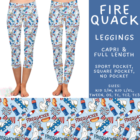 Batch #517 - 1776 Collection - Closes 4/15 - ETA early/mid June - Fire Quack Full and Capri Length Leggings