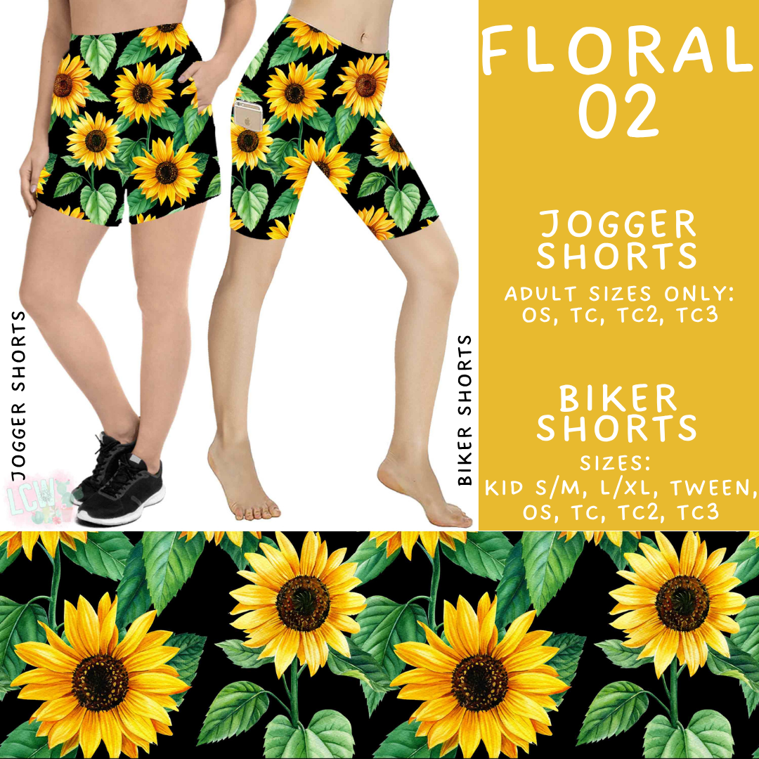Batch #540 - May Flowers - Closes 6/8 - ETA early August - Floral 02 Biker & Jogger Shorts