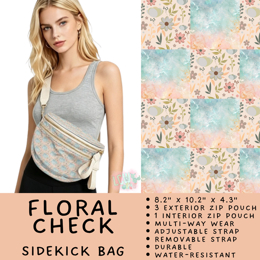 Batch #604 - Sidekick Bag 3 - Closes 10/26 - ETA mid/late Dec - Floral Check Sidekick Bag